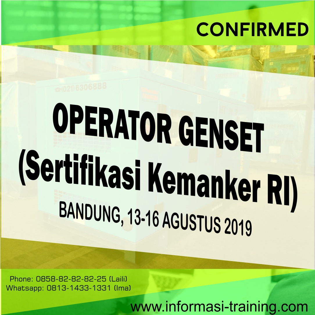 sertifikasi operator genset